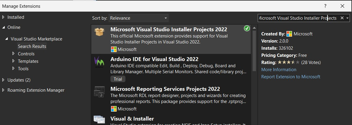Microsoft Visual Studio Installer Projects